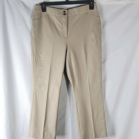 CHICO'S Secret Stretch waist and cropped straight leg pants in a size 10 - Picture 3 of 12